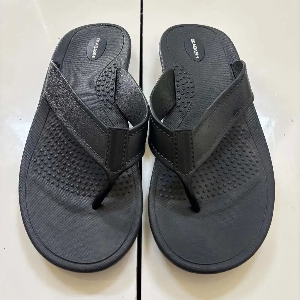 Okabashi Mariner Men's Flip Flop Sandals, Black, XL